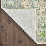 2' X 10' Blue And Green Abstract Hand Loomed Stain Resistant Runner Rug - Homeroots - Flyclothing LLC