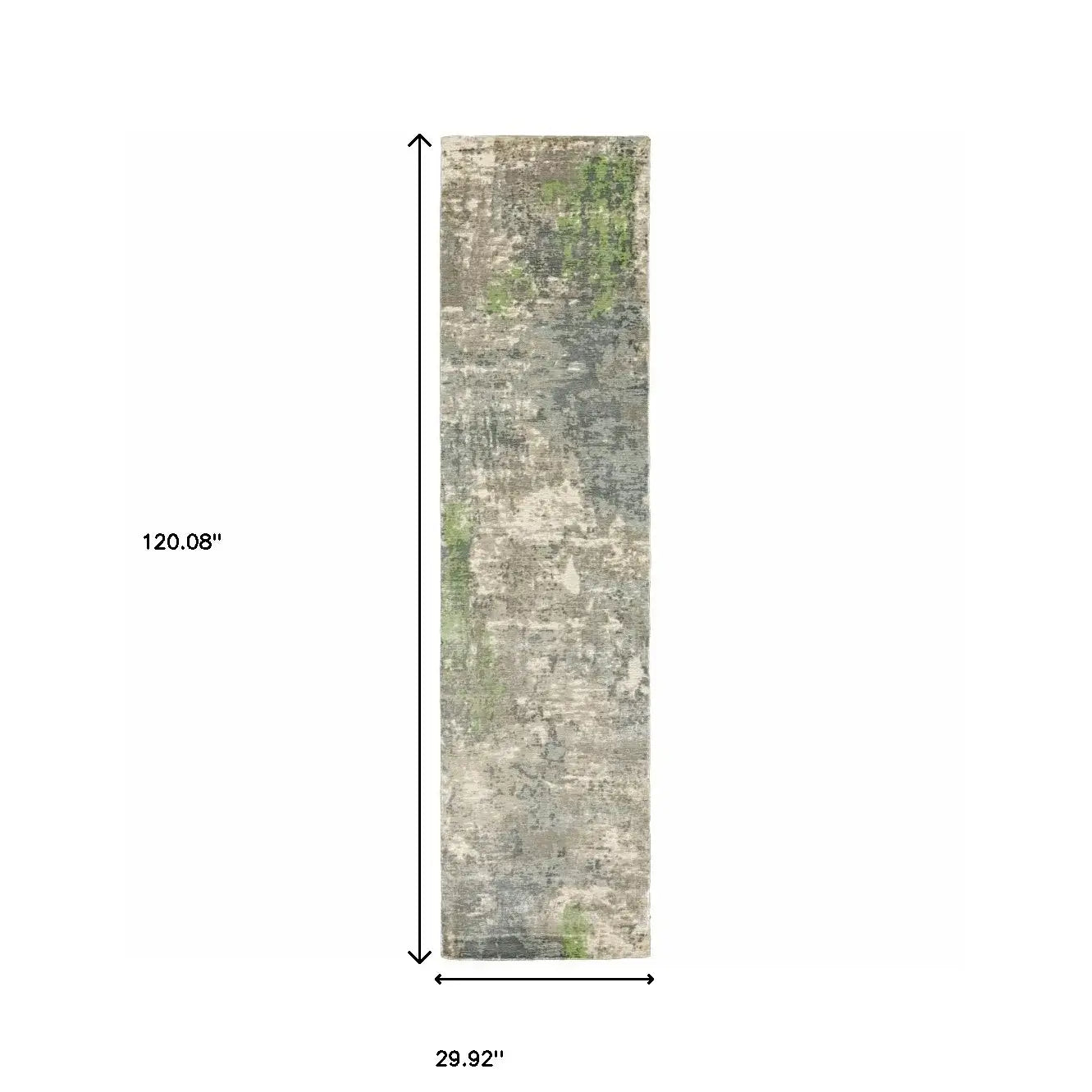 2' X 10' Blue And Green Abstract Hand Loomed Stain Resistant Runner Rug - Homeroots - Flyclothing LLC