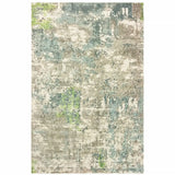 6' X 9' Blue And Green Abstract Hand Loomed Stain Resistant Area Rug - Homeroots - Flyclothing LLC