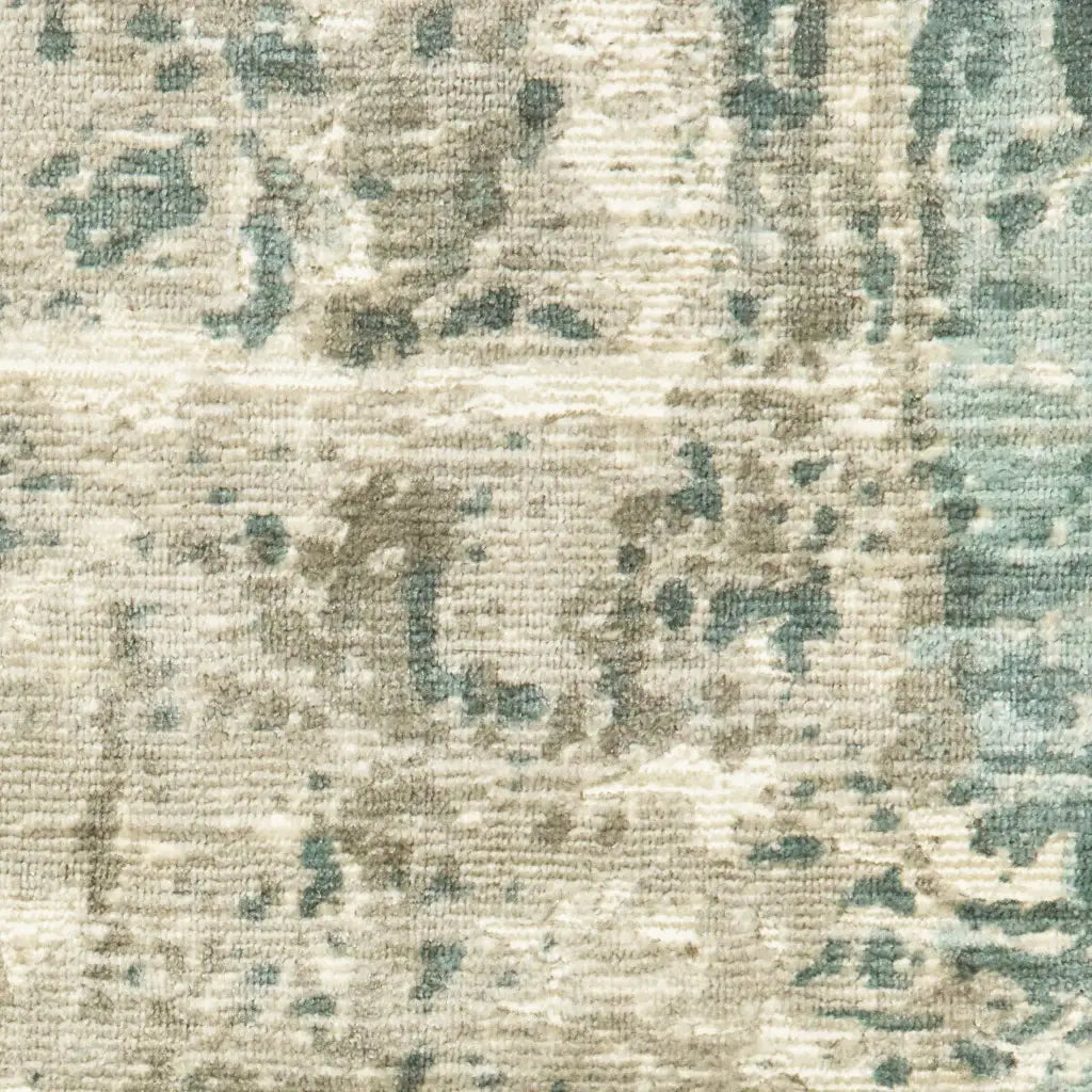 8' X 10' Blue And Green Abstract Hand Loomed Stain Resistant Area Rug - Homeroots - Flyclothing LLC