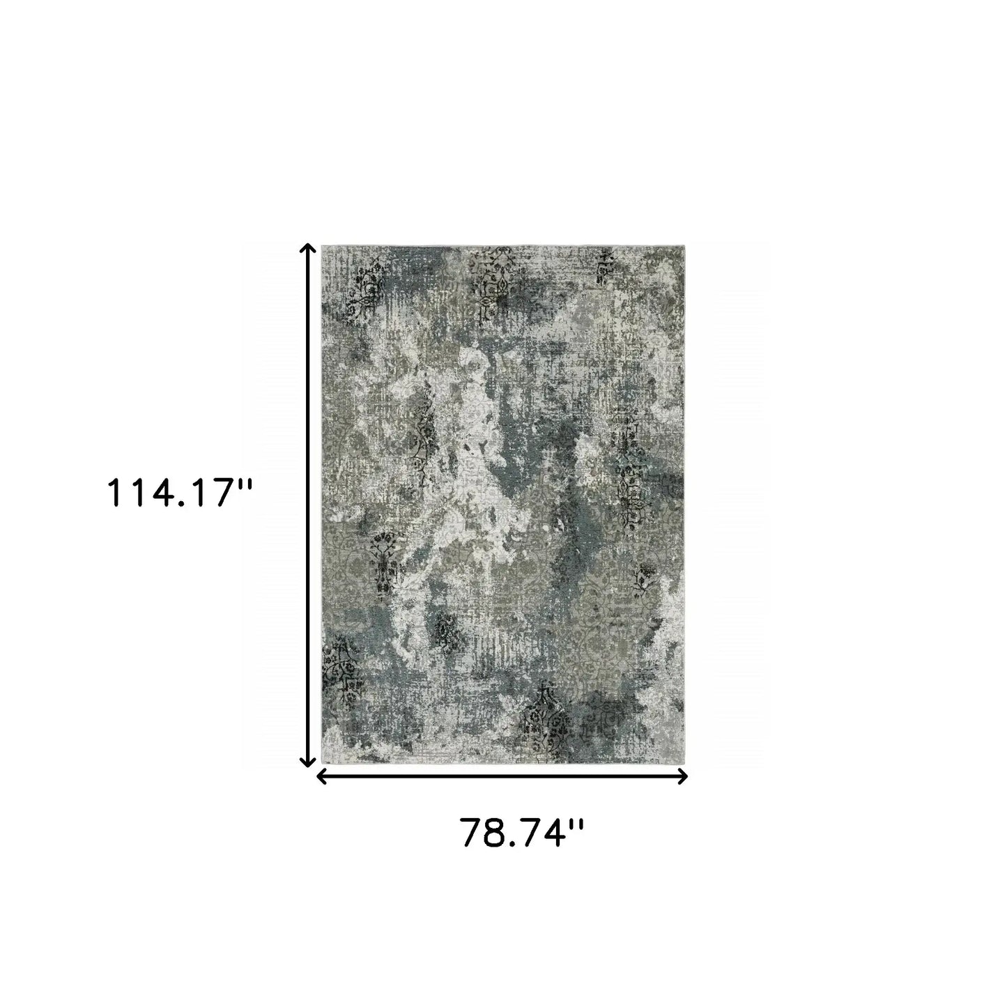 6' X 9' Ivory Grey Charcoal Blue And Navy Abstract Power Loom Stain Resistant Area Rug - Homeroots - Flyclothing LLC