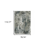 6' X 9' Ivory Grey Charcoal Blue And Navy Abstract Power Loom Stain Resistant Area Rug - Homeroots - Flyclothing LLC