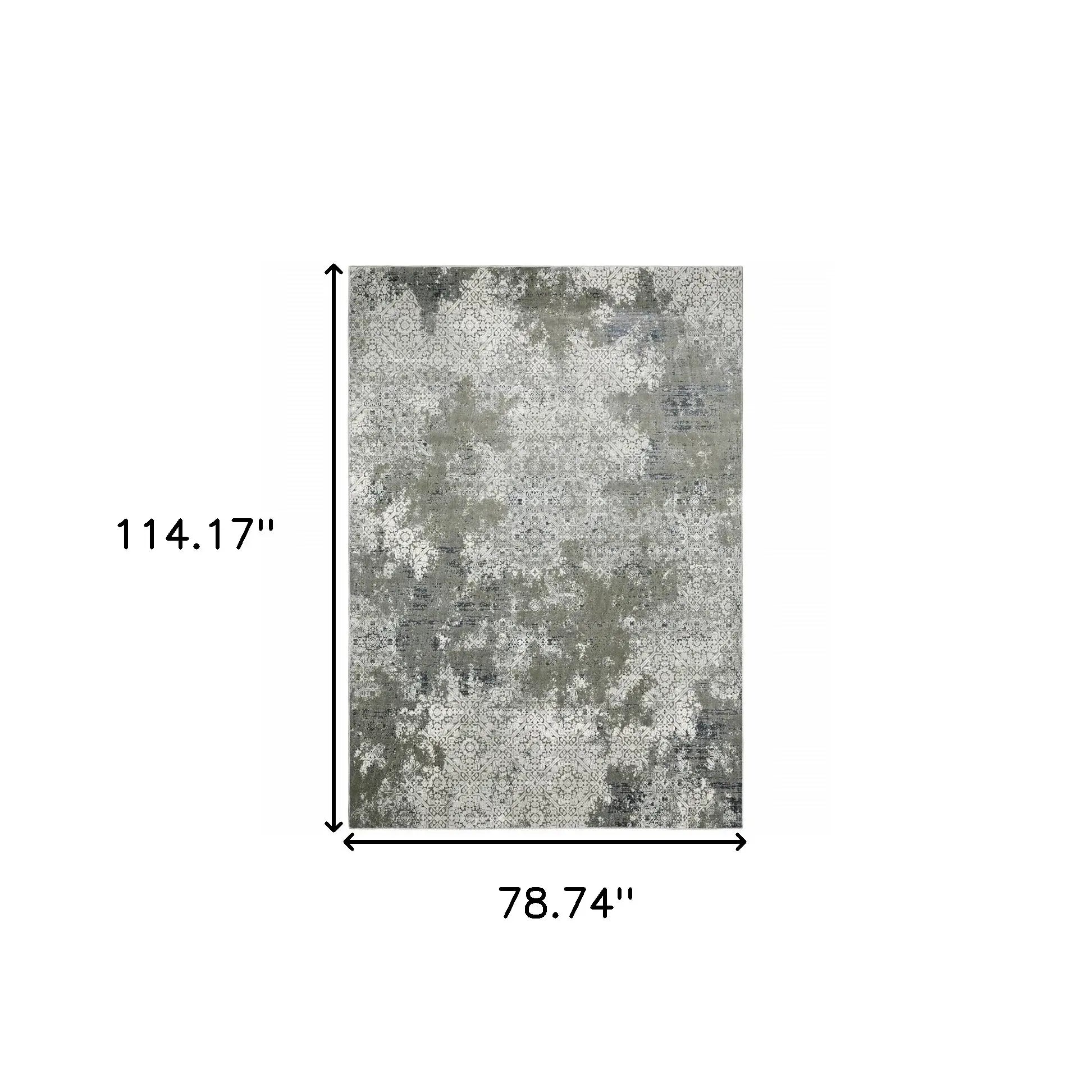 6' X 9' Ivory Grey Blue And Taupe Abstract Power Loom Stain Resistant Area Rug - Homeroots - Flyclothing LLC
