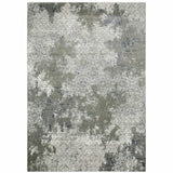 8' X 11' Ivory Grey Blue And Taupe Abstract Power Loom Stain Resistant Area Rug - Homeroots - Flyclothing LLC
