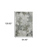 8' X 11' Ivory Grey Blue And Taupe Abstract Power Loom Stain Resistant Area Rug - Homeroots - Flyclothing LLC
