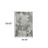8' X 11' Ivory Grey Blue And Taupe Abstract Power Loom Stain Resistant Area Rug - Homeroots - Flyclothing LLC