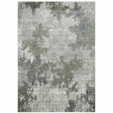 10' X 13' Ivory Grey Blue And Taupe Abstract Power Loom Stain Resistant Area Rug - Homeroots - Flyclothing LLC
