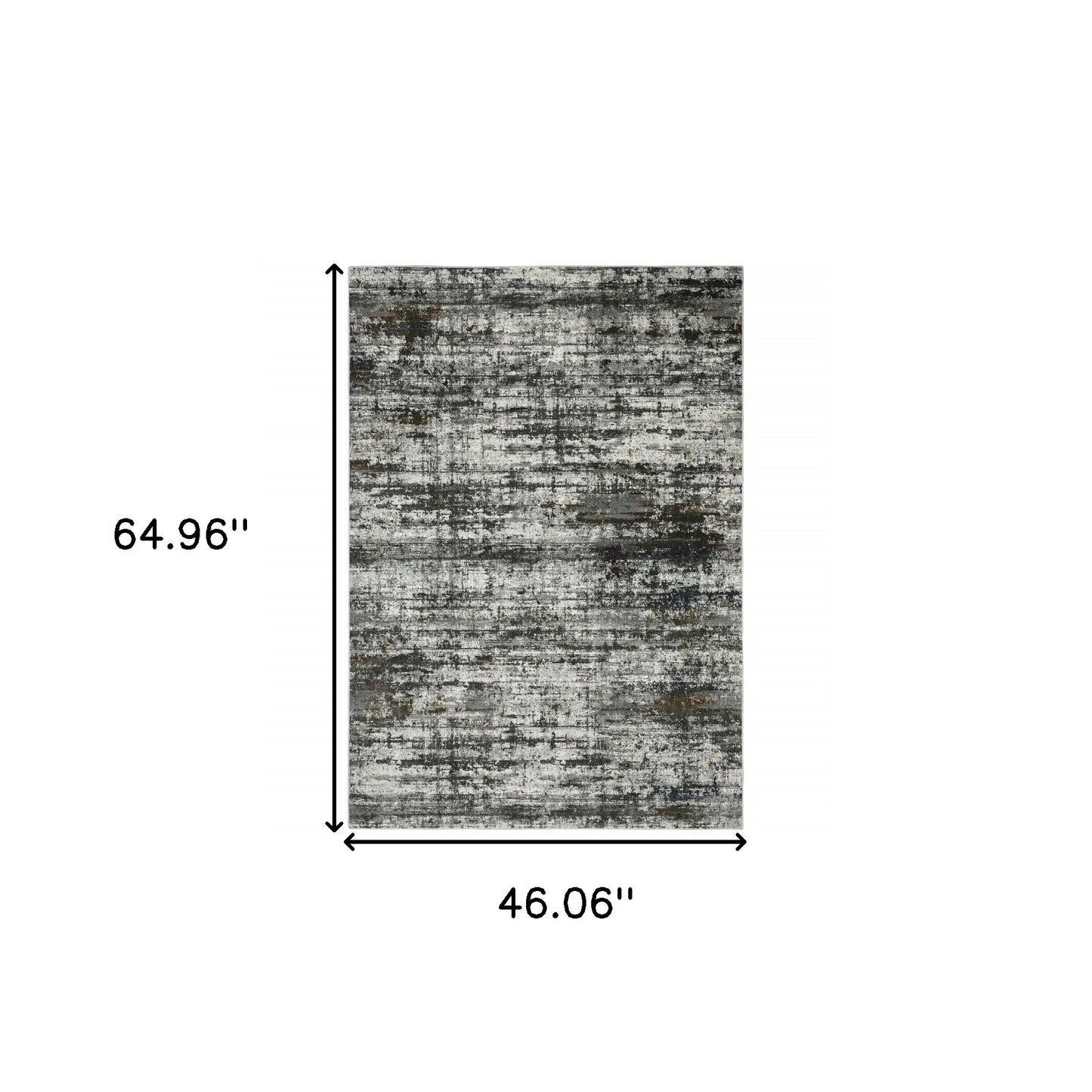 4' X 6' Ivory Charcoal Grey Blue Rust And Brown Abstract Power Loom Stain Resistant Area Rug - Homeroots - Flyclothing LLC