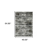 4' X 6' Ivory Charcoal Grey Blue Rust And Brown Abstract Power Loom Stain Resistant Area Rug - Homeroots - Flyclothing LLC