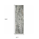 2' X 8' Ivory Grey Charcoal Blue And Rust Oriental Power Loom Stain Resistant Runner Rug - Homeroots - Flyclothing LLC