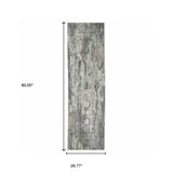 2' X 8' Ivory Grey Charcoal Blue And Rust Oriental Power Loom Stain Resistant Runner Rug - Homeroots - Flyclothing LLC
