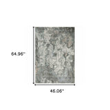 4' X 6' Ivory Grey Charcoal Blue And Rust Oriental Power Loom Stain Resistant Area Rug - Homeroots - Flyclothing LLC