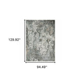 8' X 11' Ivory Grey Charcoal Blue And Rust Oriental Power Loom Stain Resistant Area Rug - Homeroots - Flyclothing LLC