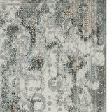 10' X 13' Ivory Grey Charcoal Blue And Rust Oriental Power Loom Stain Resistant Area Rug - Homeroots