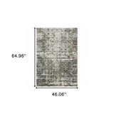 4' X 6' Ivory Grey Charcoal Rust Gold And Brown Oriental Power Loom Stain Resistant Area Rug - Homeroots - Flyclothing LLC
