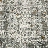 10' X 13' Ivory Grey Charcoal Rust Gold And Brown Oriental Power Loom Stain Resistant Area Rug - Homeroots - Flyclothing LLC