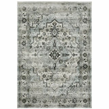 6' X 9' Ivory Grey Charcoal Blue And Taupe Oriental Power Loom Stain Resistant Area Rug - Homeroots - Flyclothing LLC