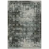 4' X 6' Charcoal Grey Blue Ivory And Taupe Oriental Power Loom Stain Resistant Area Rug - Homeroots - Flyclothing LLC