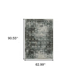 5' X 8' Charcoal Grey Blue Ivory And Taupe Oriental Power Loom Stain Resistant Area Rug - Homeroots - Flyclothing LLC
