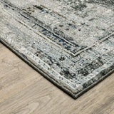 6' X 9' Charcoal Grey Blue Ivory And Taupe Oriental Power Loom Stain Resistant Area Rug - Homeroots - Flyclothing LLC