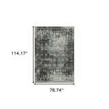 6' X 9' Charcoal Grey Blue Ivory And Taupe Oriental Power Loom Stain Resistant Area Rug - Homeroots - Flyclothing LLC