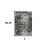 10' X 13' Gray And Ivory Oriental Power Loom Area Rug - Homeroots - Flyclothing LLC