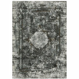 4' X 6' Charcoal Rust Grey Blue Ivory And Brown Oriental Power Loom Stain Resistant Area Rug - Homeroots - Flyclothing LLC