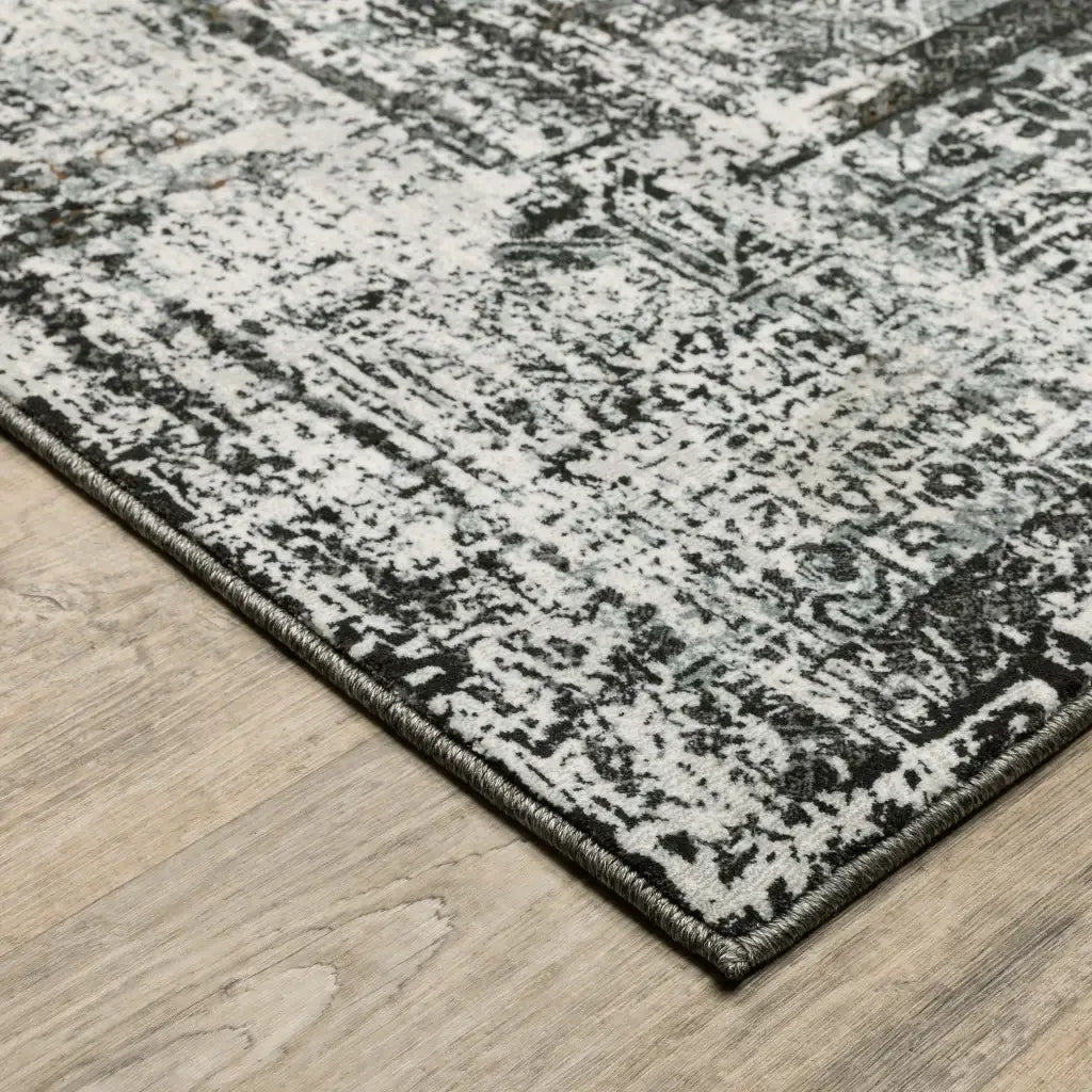 4' X 6' Charcoal Rust Grey Blue Ivory And Brown Oriental Power Loom Stain Resistant Area Rug - Homeroots - Flyclothing LLC