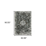 5' X 8' Charcoal Rust Grey Blue Ivory And Brown Oriental Power Loom Stain Resistant Area Rug - Homeroots - Flyclothing LLC