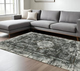 10' X 13' Charcoal Rust Grey Blue Ivory And Brown Oriental Power Loom Stain Resistant Area Rug - Homeroots - Flyclothing LLC