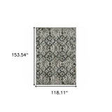 10' X 13' Black and Gray Oriental Power Loom Area Rug - Homeroots - Flyclothing LLC