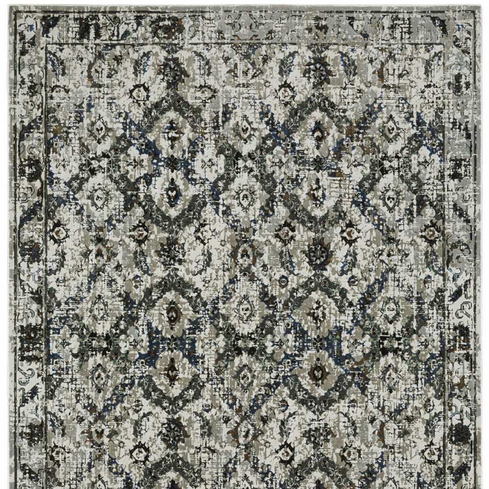 10' X 13' Black and Gray Oriental Power Loom Area Rug - Homeroots - Flyclothing LLC
