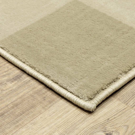 2' X 8' Beige And Ivory Geometric Power Loom Stain Resistant Runner Rug - Homeroots - Flyclothing LLC