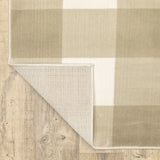 2' X 8' Beige And Ivory Geometric Power Loom Stain Resistant Runner Rug - Homeroots - Flyclothing LLC