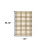 4' X 6' Beige And Ivory Geometric Power Loom Stain Resistant Area Rug - Homeroots - Flyclothing LLC