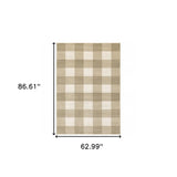 5' X 7' Beige And Ivory Geometric Power Loom Stain Resistant Area Rug - Homeroots - Flyclothing LLC
