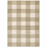 6' X 9' Beige And Ivory Geometric Power Loom Stain Resistant Area Rug - Homeroots - Flyclothing LLC