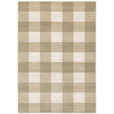 8' X 10' Beige And Ivory Geometric Power Loom Stain Resistant Area Rug - Homeroots - Flyclothing LLC