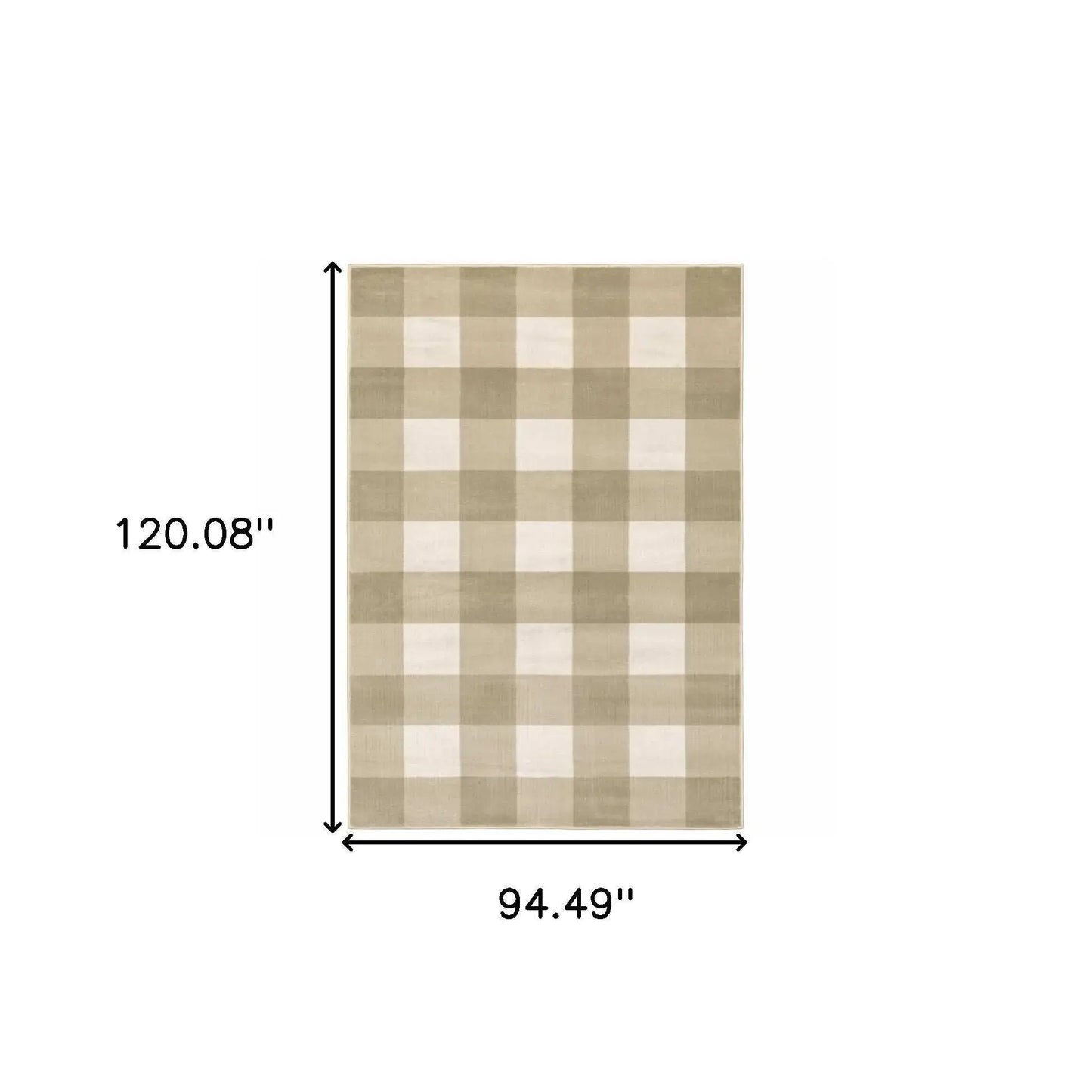8' X 10' Beige And Ivory Geometric Power Loom Stain Resistant Area Rug - Homeroots - Flyclothing LLC