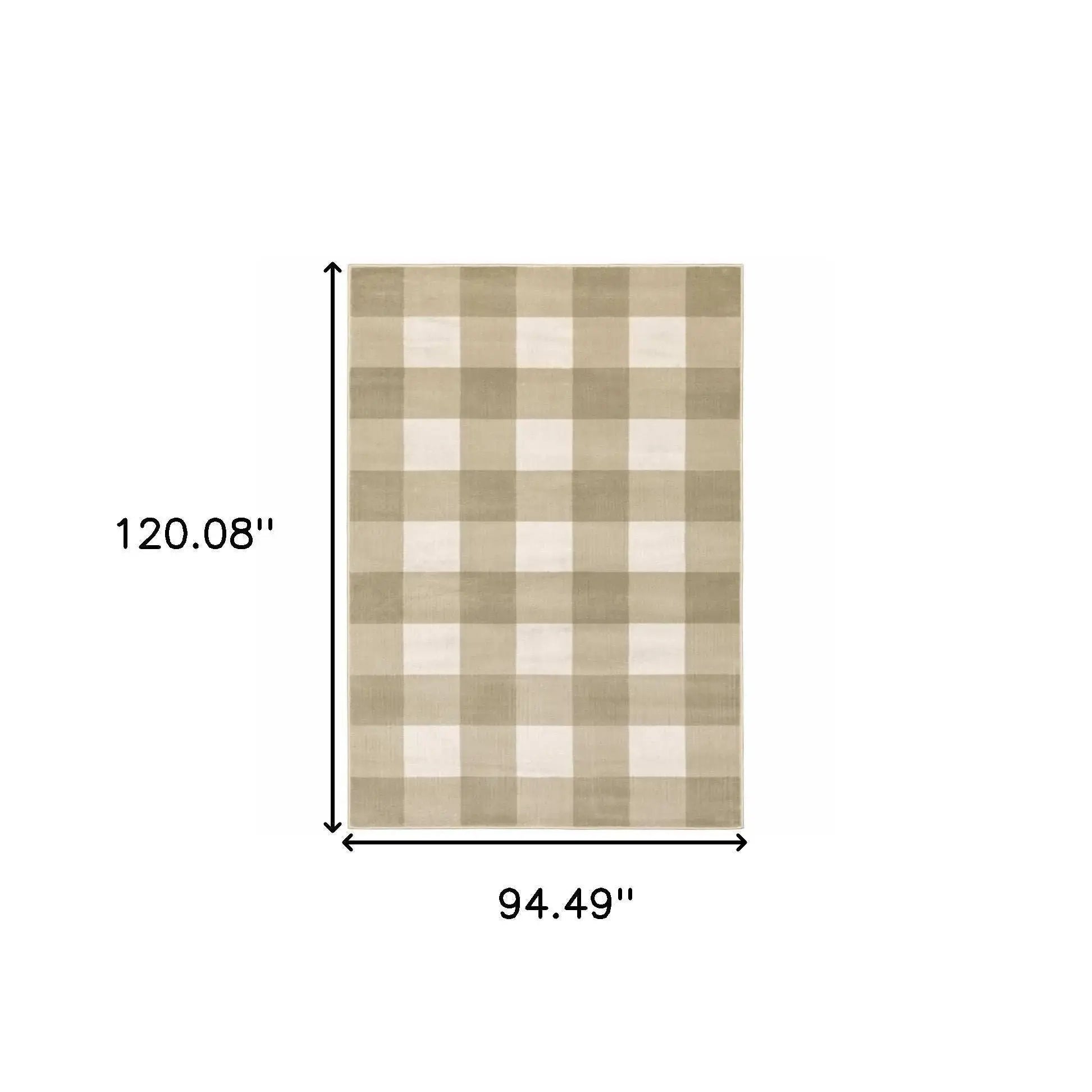 8' X 10' Beige And Ivory Geometric Power Loom Stain Resistant Area Rug - Homeroots - Flyclothing LLC