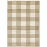 10' X 13' Beige And Ivory Geometric Power Loom Stain Resistant Area Rug - Homeroots - Flyclothing LLC
