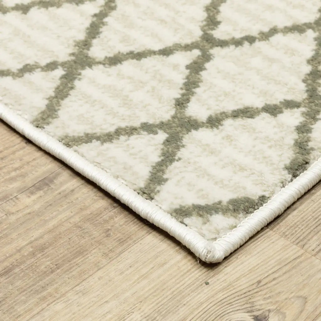 5' X 7' Ivory And Grey Geometric Power Loom Stain Resistant Area Rug - Homeroots - Flyclothing LLC