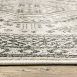4' X 6' Ivory Grey Black And Ivory Oriental Power Loom Stain Resistant Area Rug - Homeroots - Flyclothing LLC