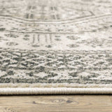 8' X 10' Ivory Grey Black And Ivory Oriental Power Loom Stain Resistant Area Rug - Homeroots - Flyclothing LLC