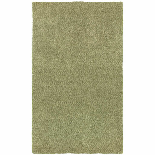 6' X 9' Olive Green Shag Tufted Handmade Stain Resistant Area Rug - Homeroots - Flyclothing LLC