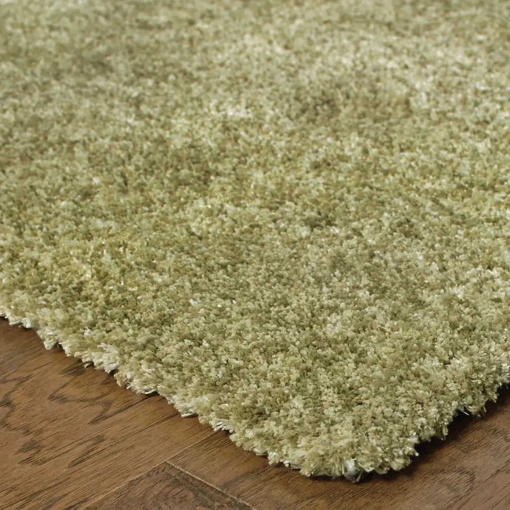 6' X 9' Olive Green Shag Tufted Handmade Stain Resistant Area Rug - Homeroots - Flyclothing LLC