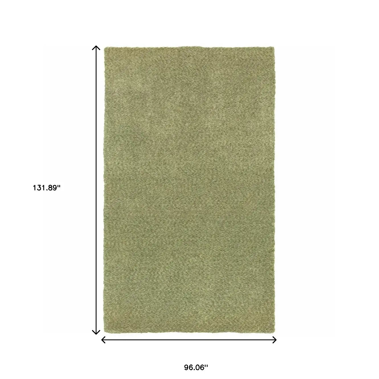 8' X 11' Olive Green Shag Tufted Handmade Stain Resistant Area Rug - Homeroots - Flyclothing LLC