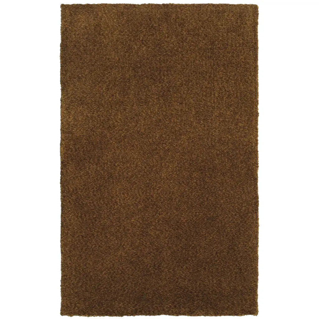 10' X 13' Brown Shag Tufted Handmade Stain Resistant Area Rug - Homeroots - Flyclothing LLC