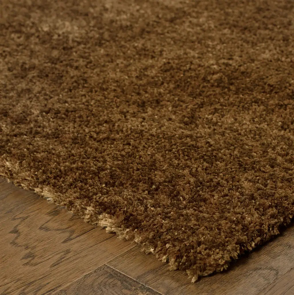 5' X 7' Brown Shag Tufted Handmade Stain Resistant Area Rug - Homeroots - Flyclothing LLC
