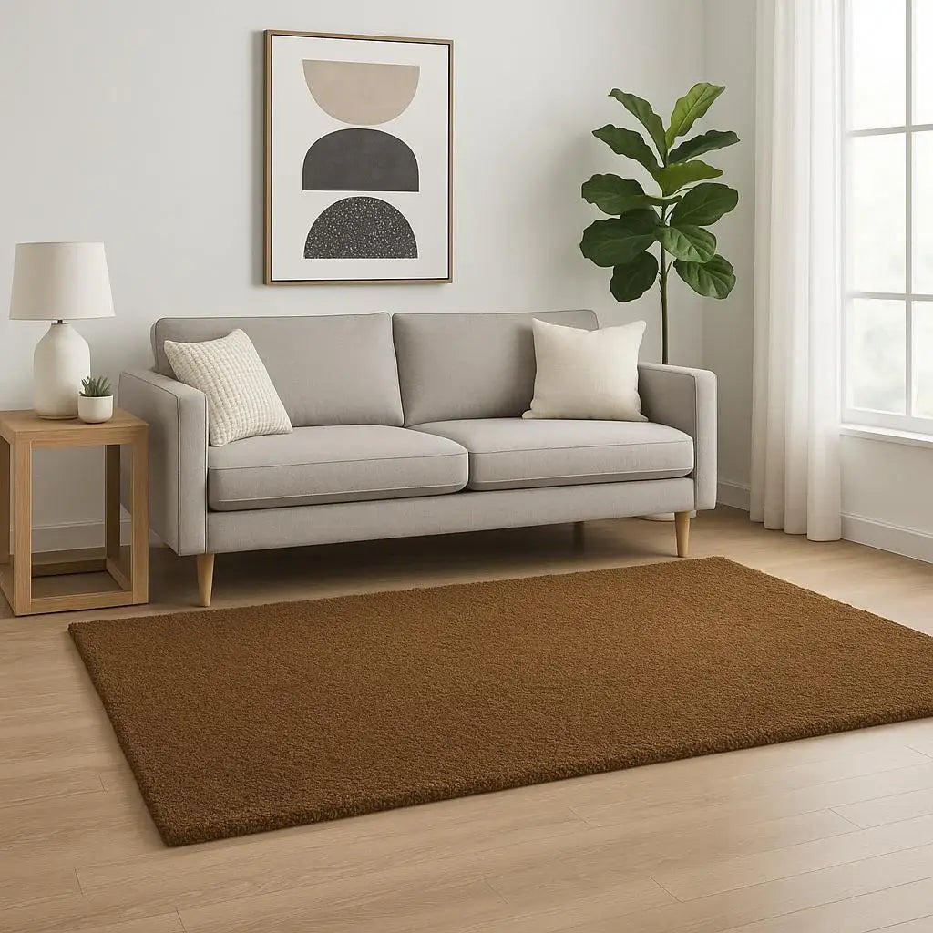 5' X 7' Brown Shag Tufted Handmade Stain Resistant Area Rug - Homeroots - Flyclothing LLC